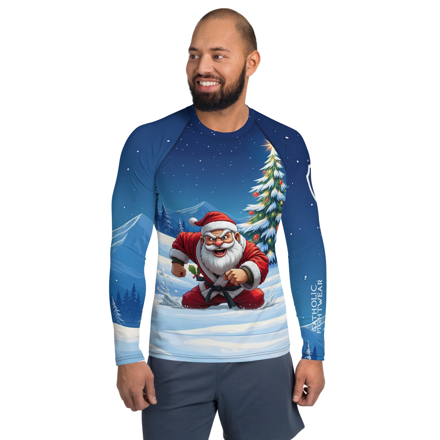 JiuJitsu Santa Clause Men's Rash Guard