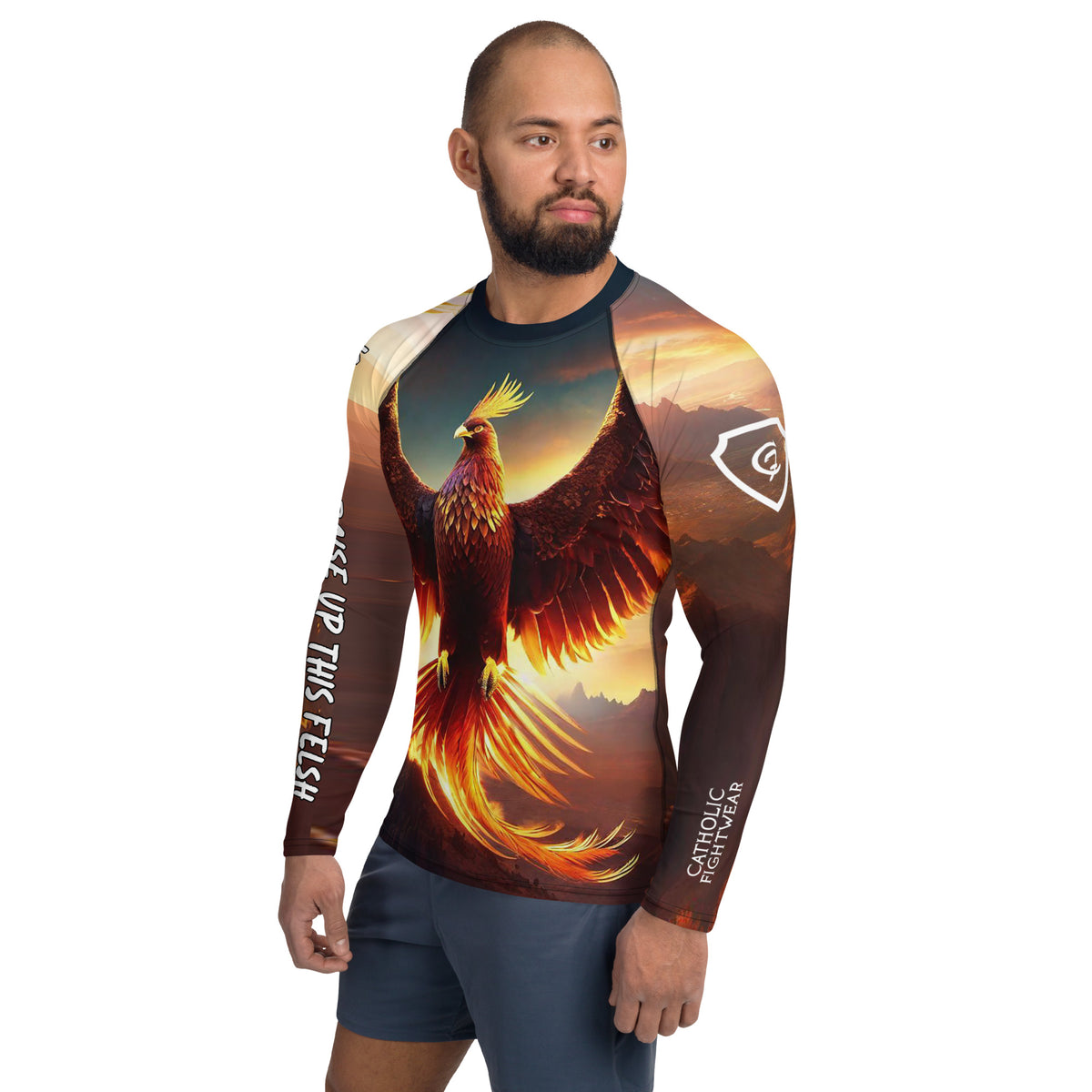 Catholic Rash Guards Phoenix Men's Rash Guard – Catholic Fightwear