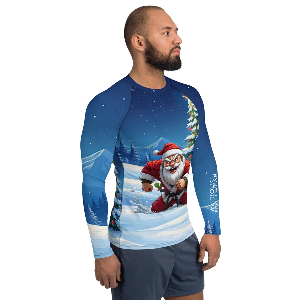 Catholic Rash Guards JiuJitsu Santa Clause Men's Rash Guard – Catholic Fightwear