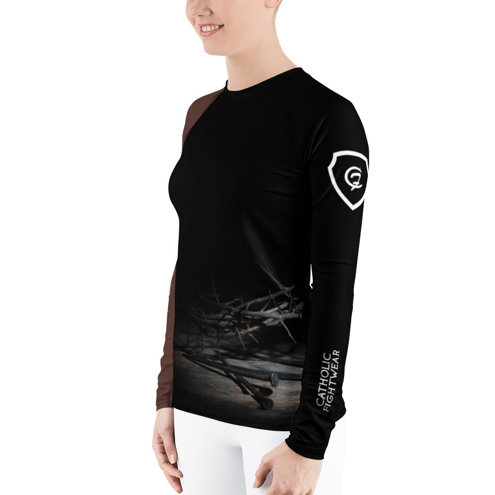 Catholic Rash Guards Brown Belt - Passion - Women's BJJ Rash Guard – Catholic Fightwear