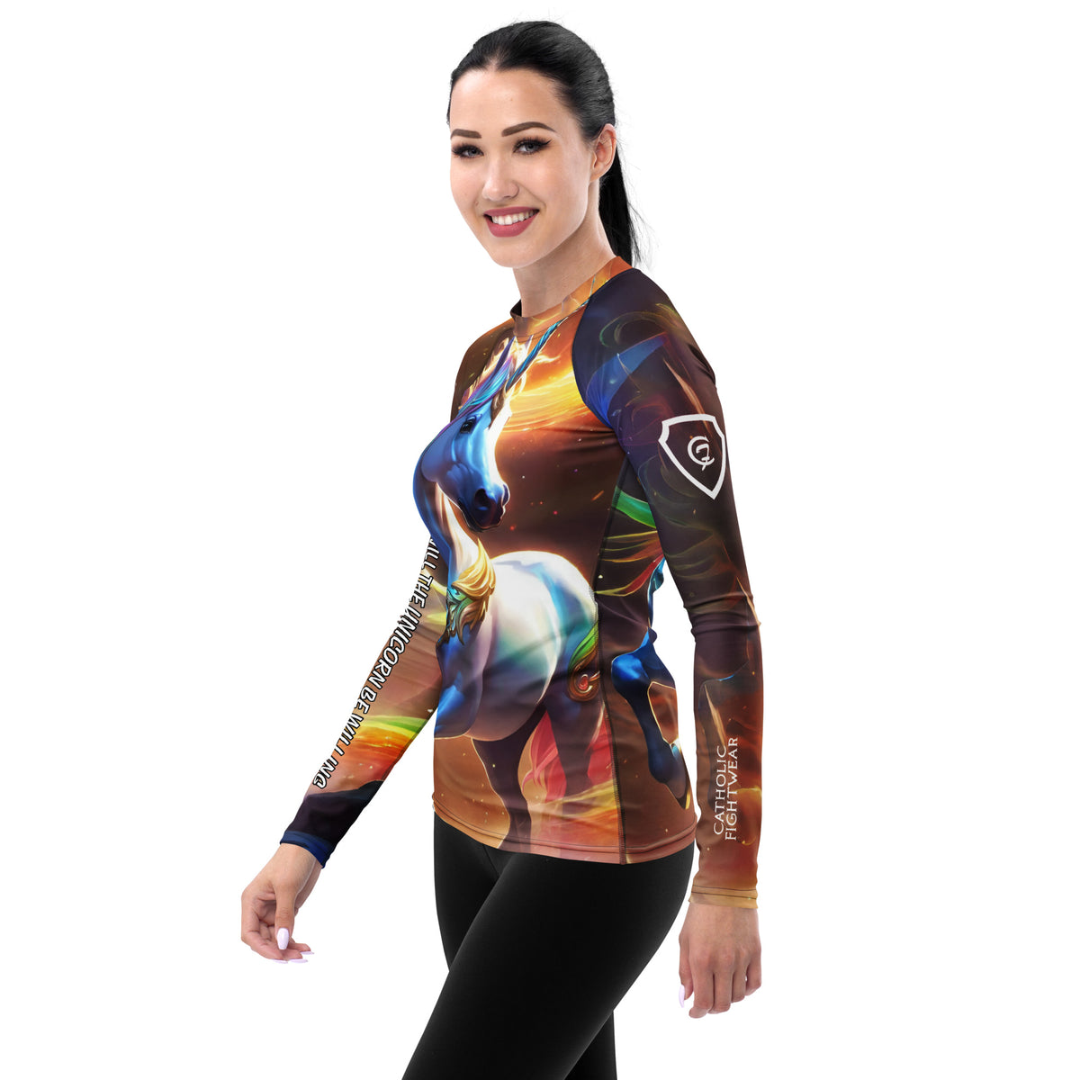 Catholic Rash Guards Unicorn Women's Rash Guard – Catholic Fightwear