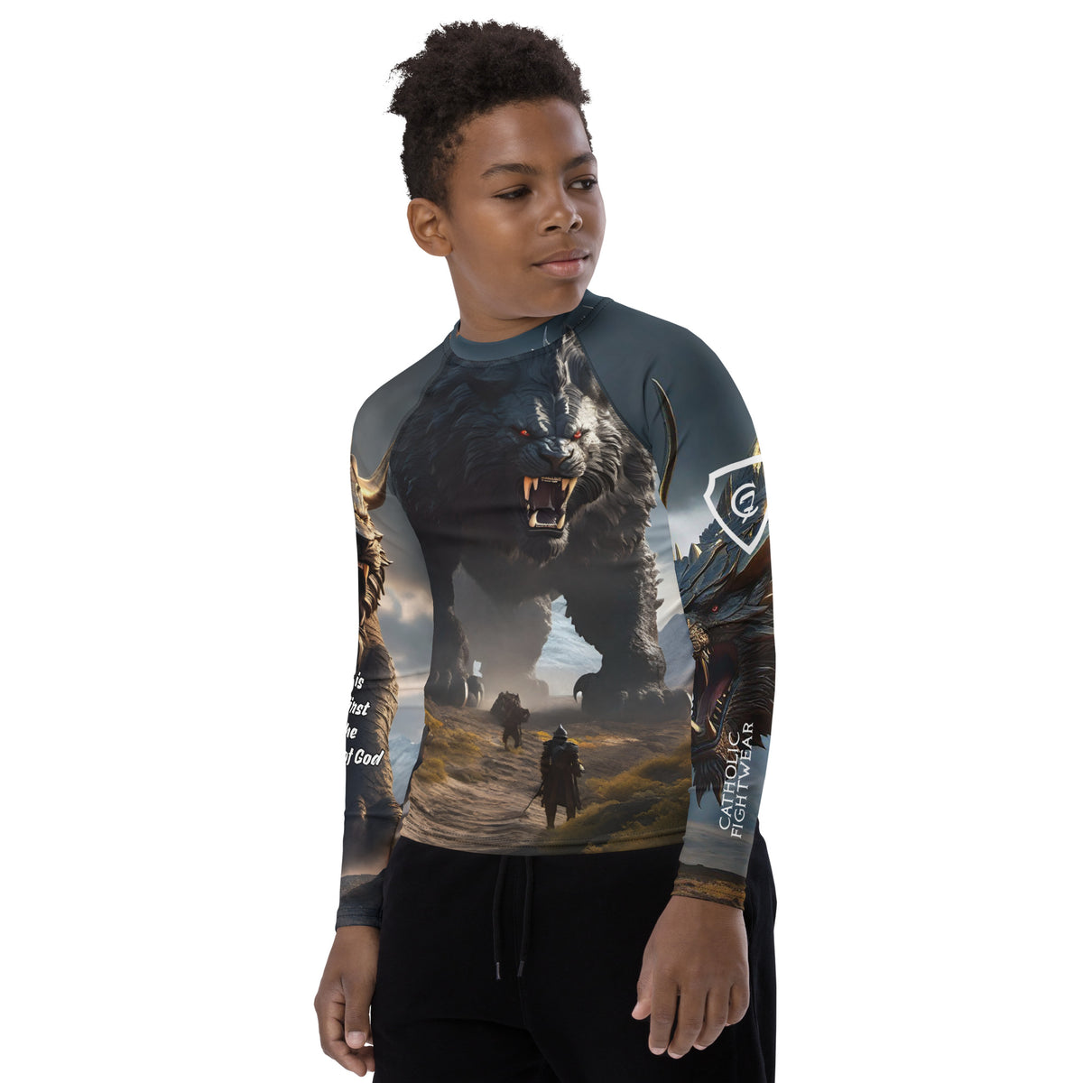 Catholic Rash Guards Behemoth Youth Rash Guard – Catholic Fightwear