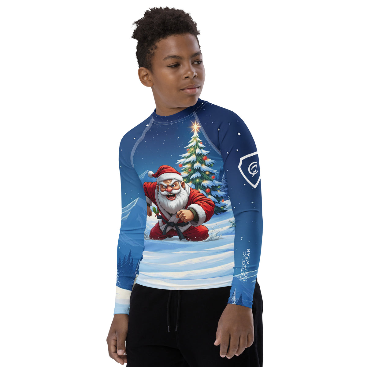 Catholic Rash Guards JiuJitsu Santa Clause Youth Rash Guard – Catholic Fightwear