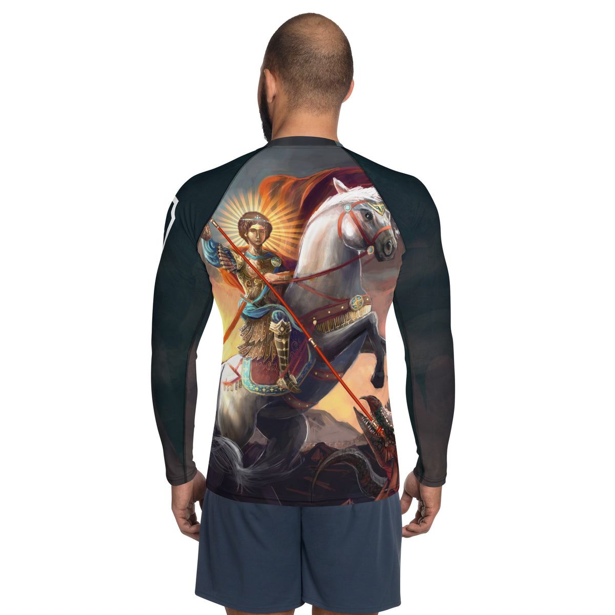 Catholic Rash Guards St George and the Dragon Adult BJJ Rash Guard – Catholic Fightwear
