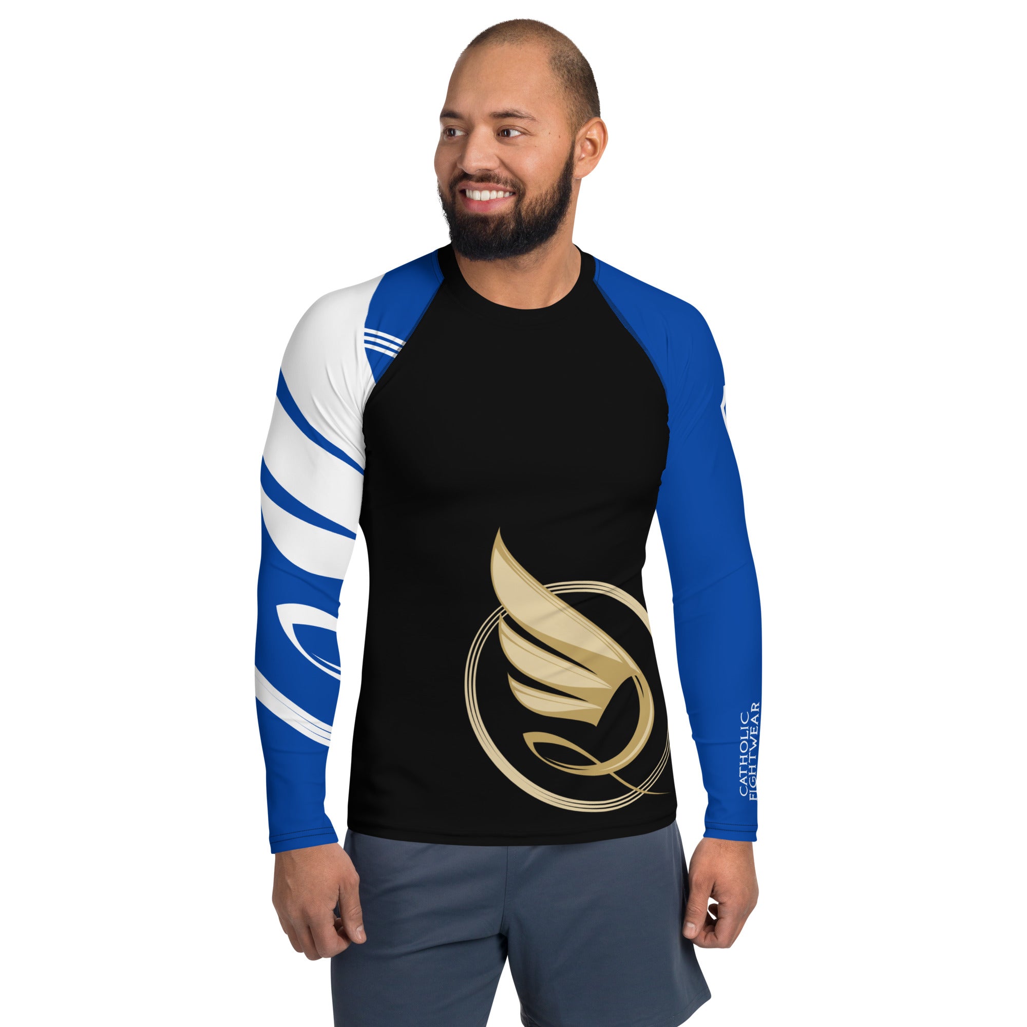 Guardian Angel Adult BJJ Rank Rash Guard - Blue Belt – Catholic Fightwear