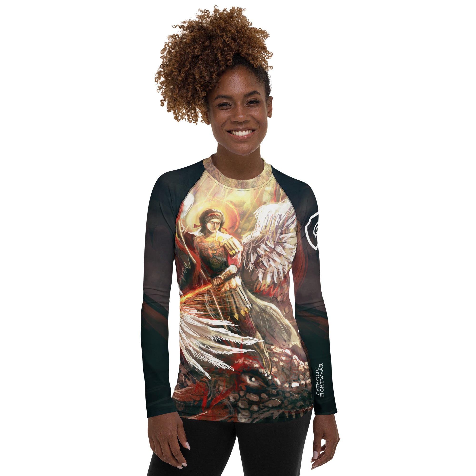 Catholic Rash Guards St Michael Slaying the Dragon Women's BJJ Rash Guard – Catholic Fightwear