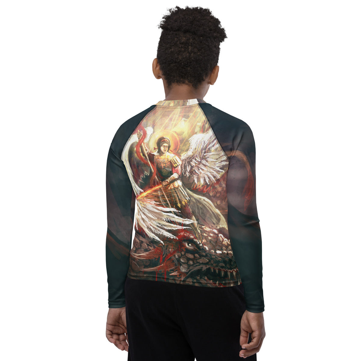 Catholic Rash Guards St Michael Slaying the Dragon Youth BJJ Rash Guard – Catholic Fightwear