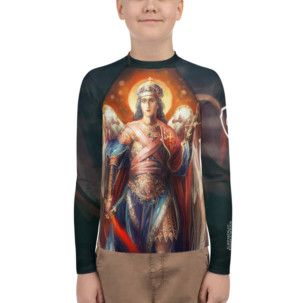 St Michael Youth BJJ Rash Guard – Catholic Fightwear