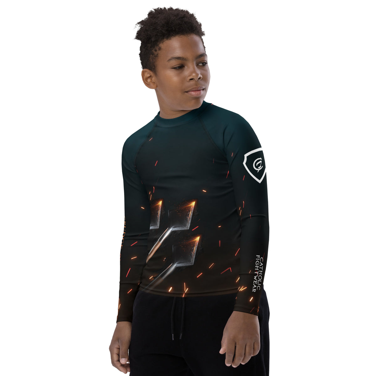 Fight Rash Guard St Sebastian Youth BJJ Rash Guard – Catholic Fightwear
